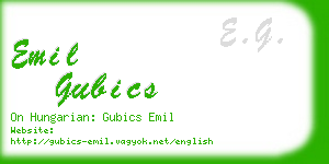 emil gubics business card